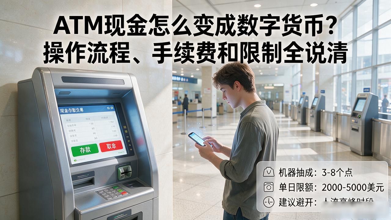 ATM现金怎么变成数字货币？操作流程、手续费和限制全说清