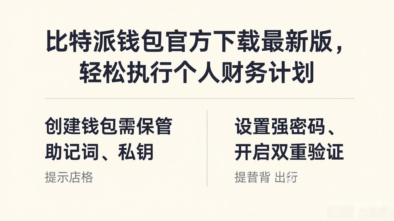 比特派钱包官方下载最新版，轻松执行个人财务计划