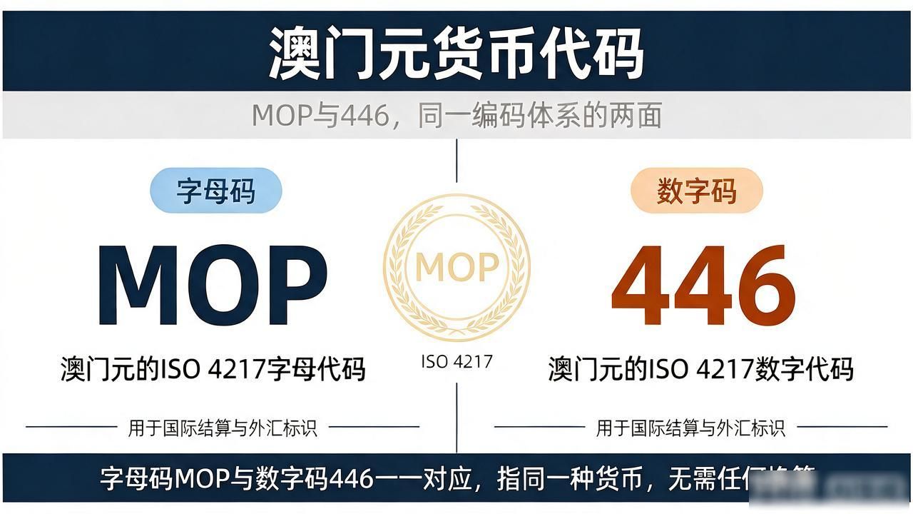 澳门元货币数字代码446怎么填？和字母码MOP到底啥区别