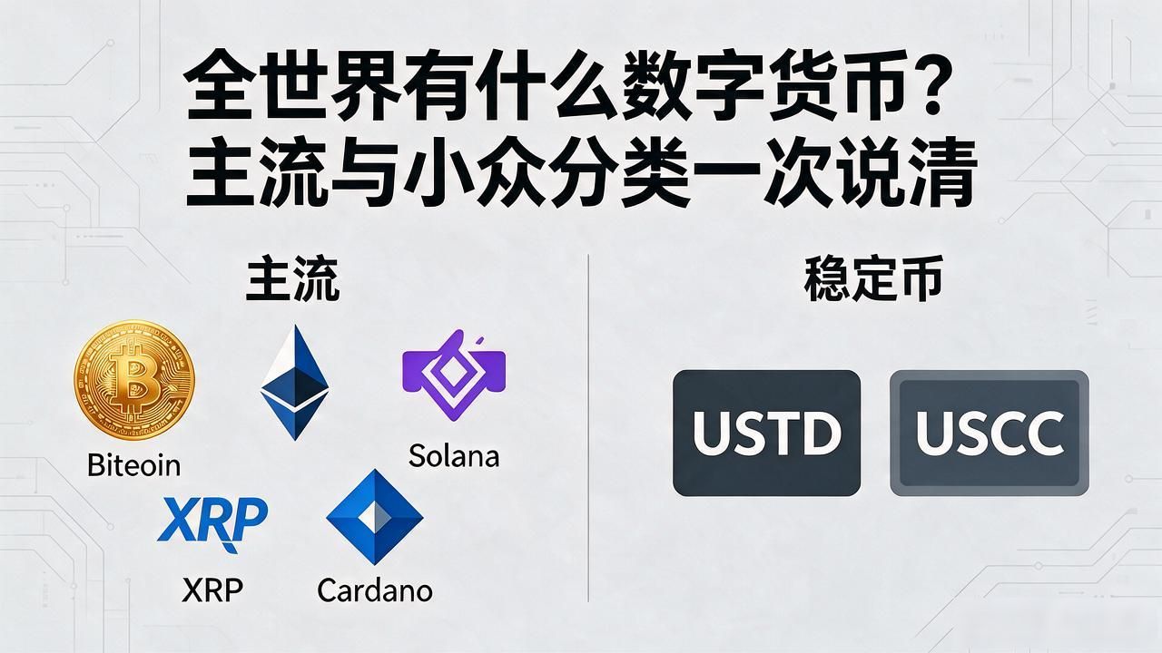 全世界有什么数字货币？主流与小众分类一次说清
