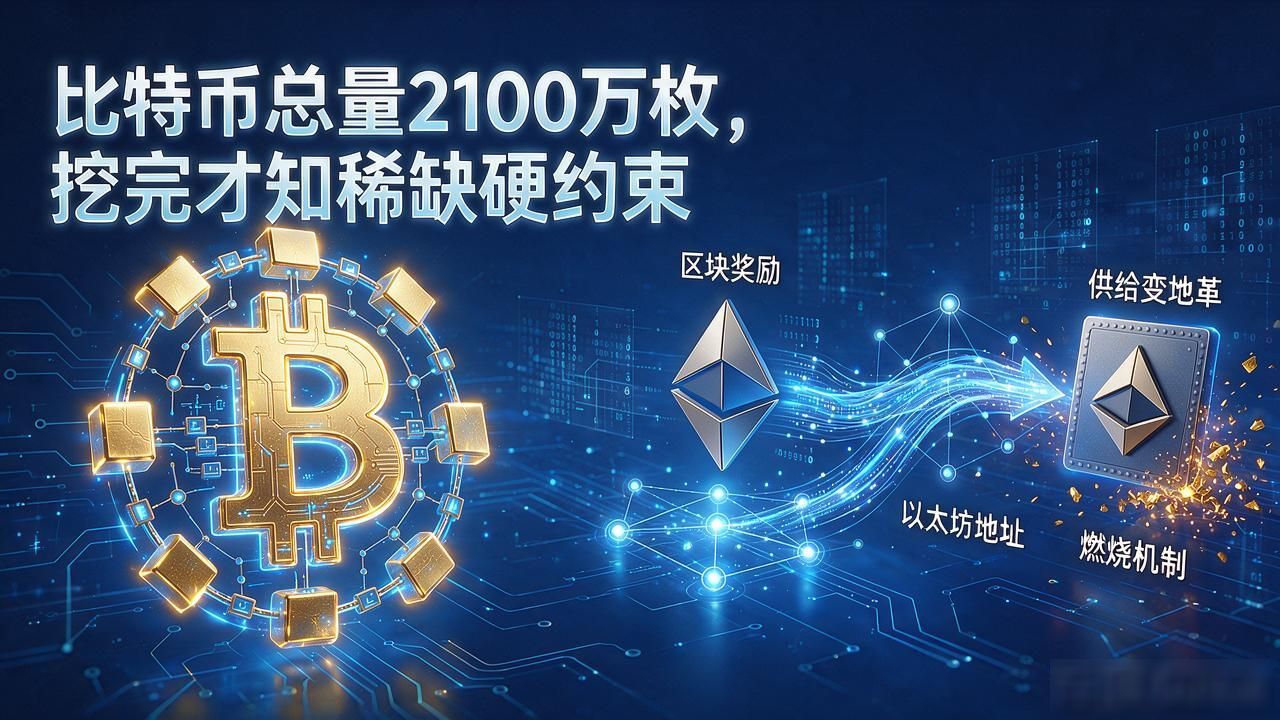 比特币总量2100万枚，挖完才知稀缺硬约束