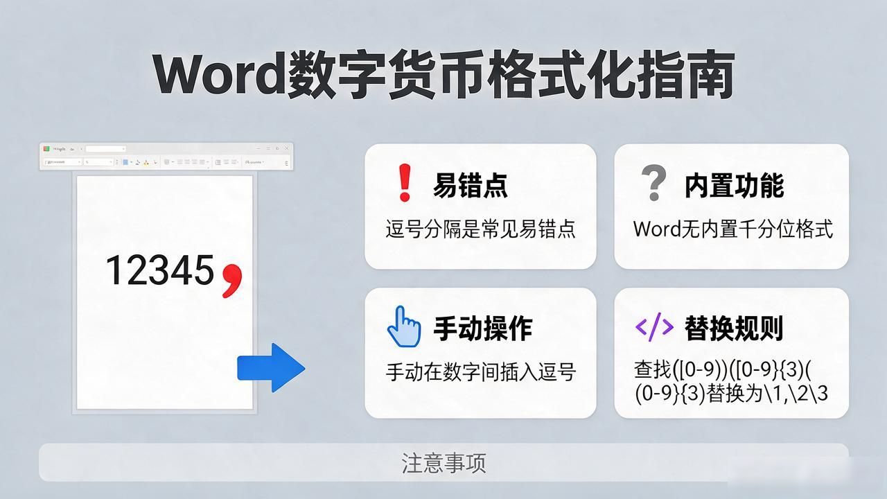 Word数字货币格式化指南
