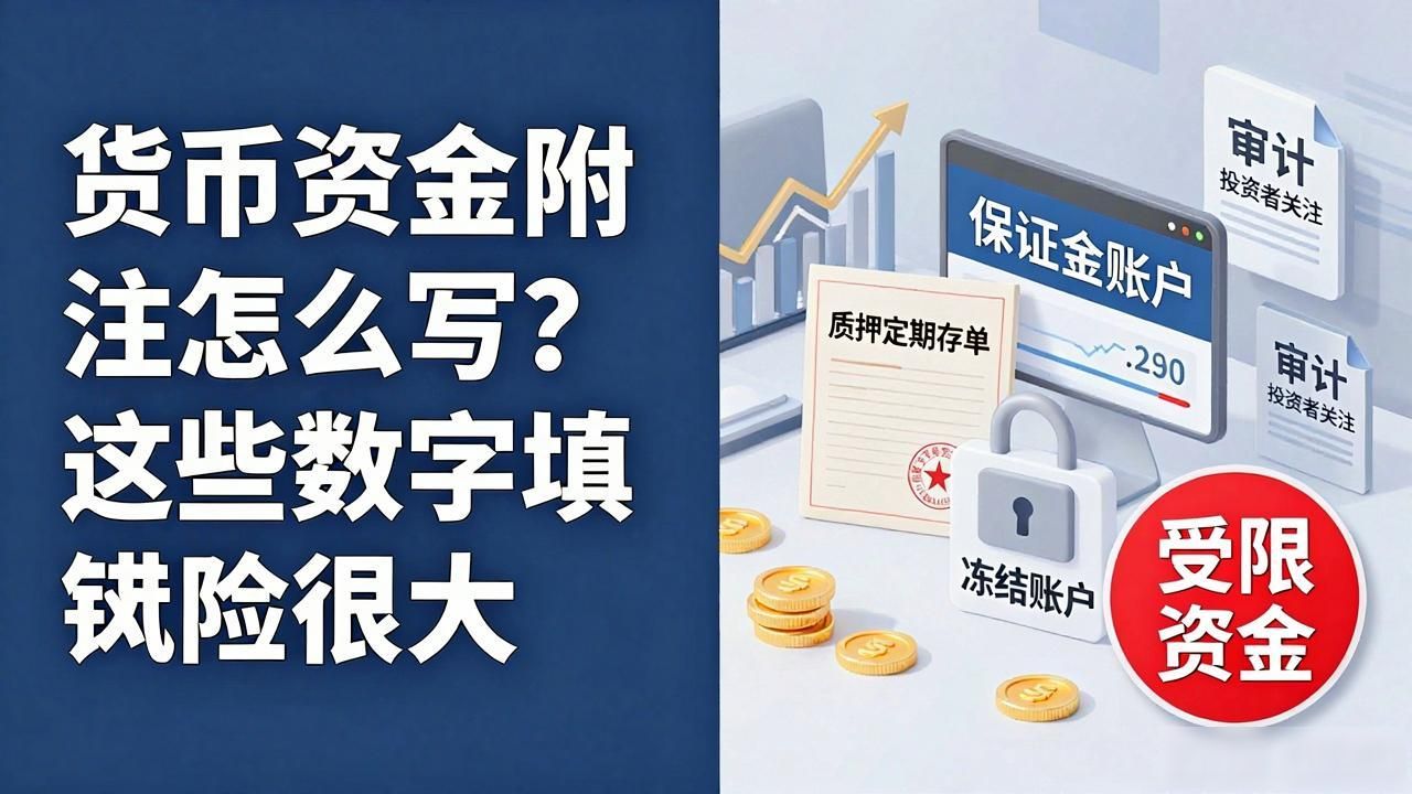 货币资金附注怎么写？这些数字填错风险很大