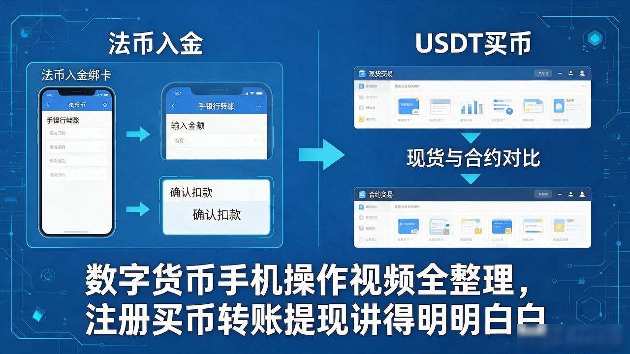 数字货币手机操作视频全整理，注册买币转账提现讲得明明白白
