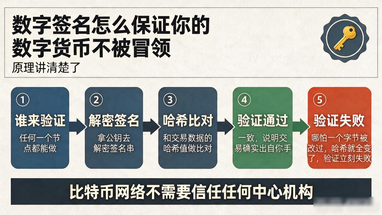 数字签名怎么保证你的数字货币不被冒领，原理讲清楚了